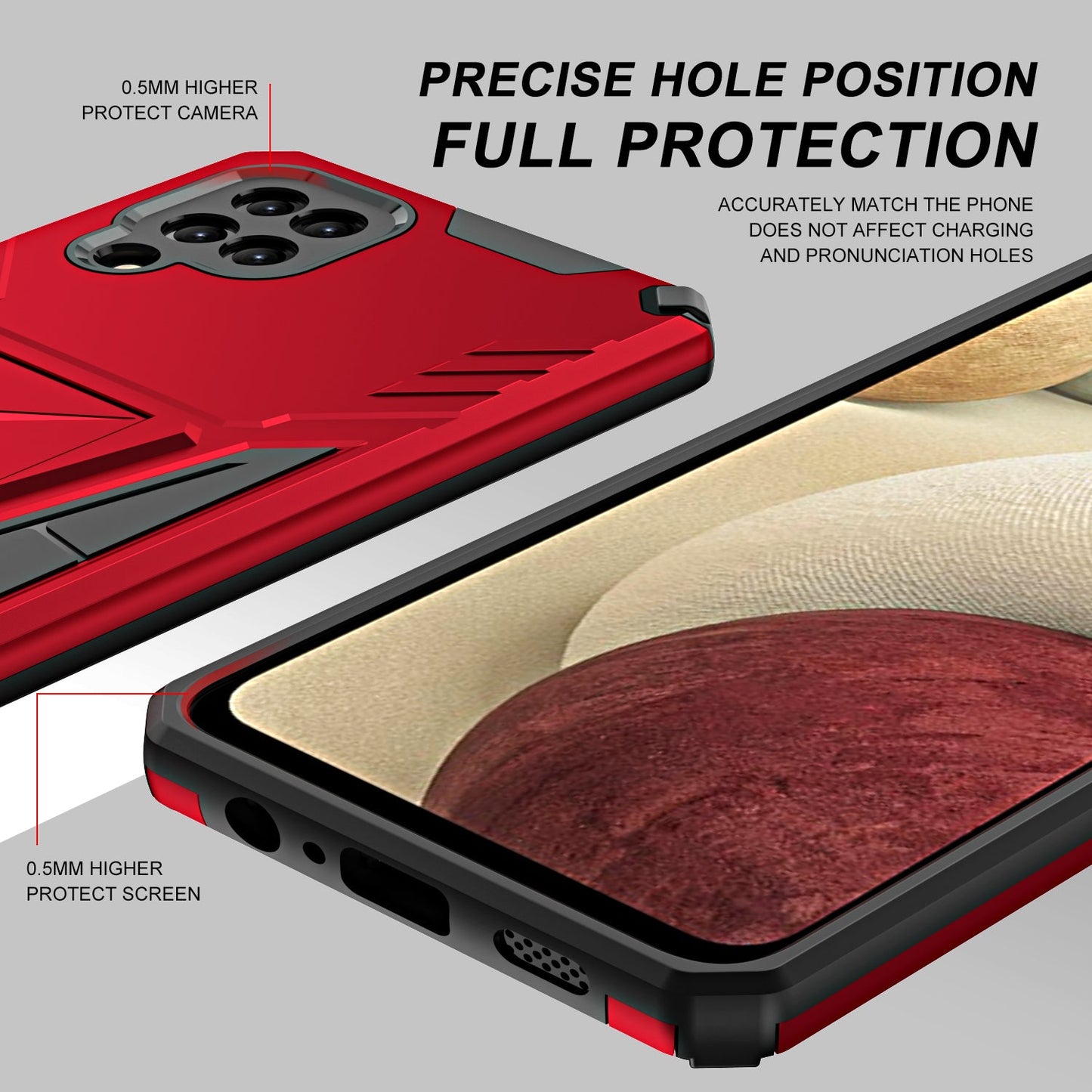 Nouvelle Coque de Téléphone Magnétique Renforcée avec Support pour Samsung A12