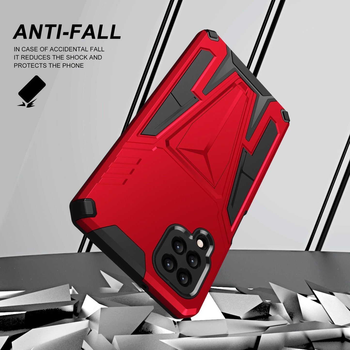 Nouvelle Coque de Téléphone Magnétique Renforcée avec Support pour Samsung A12