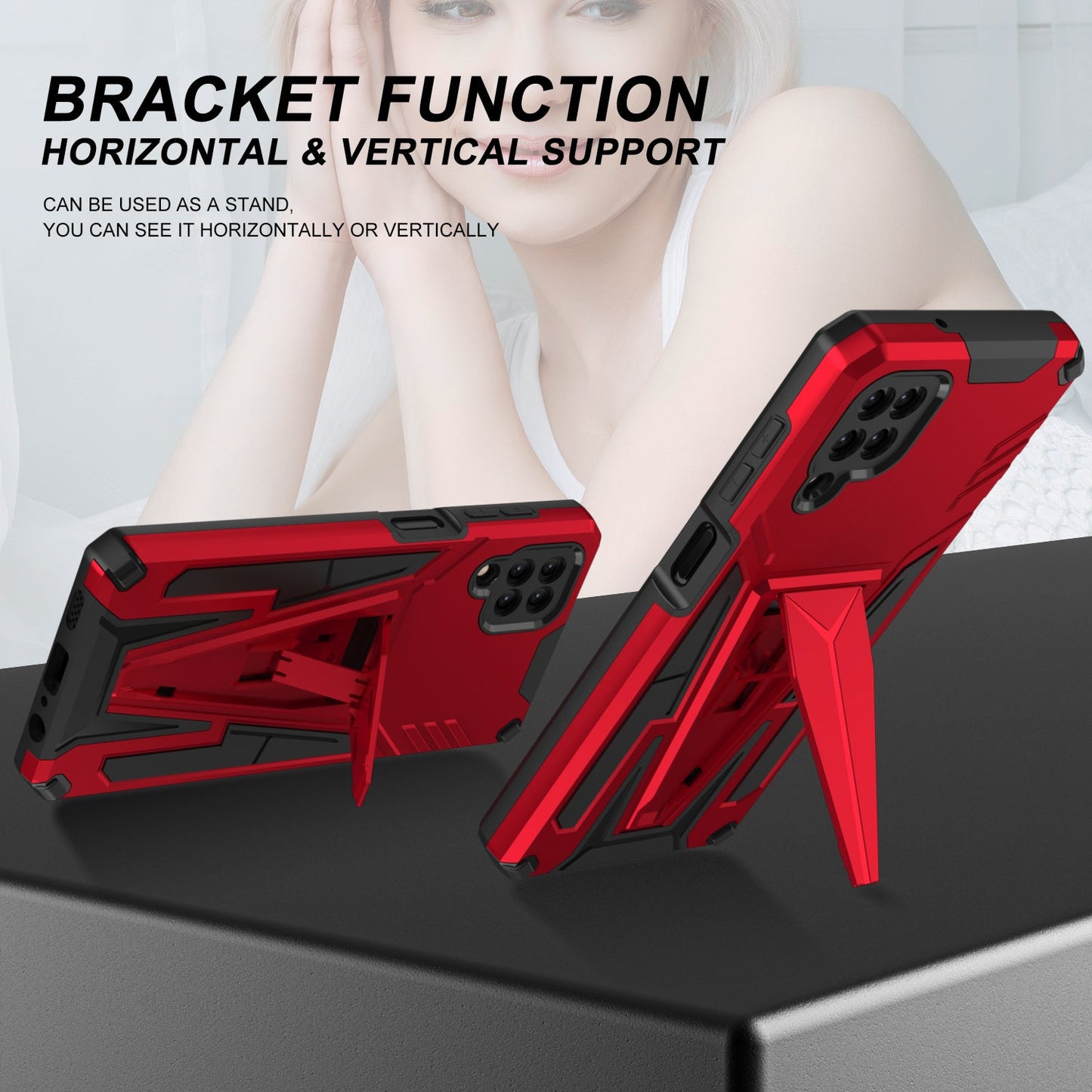 Nouvelle Coque de Téléphone Magnétique Renforcée avec Support pour Samsung A12