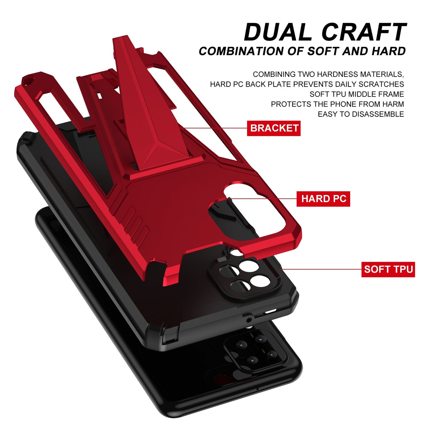 Nouvelle Coque de Téléphone Magnétique Renforcée avec Support pour Samsung A12