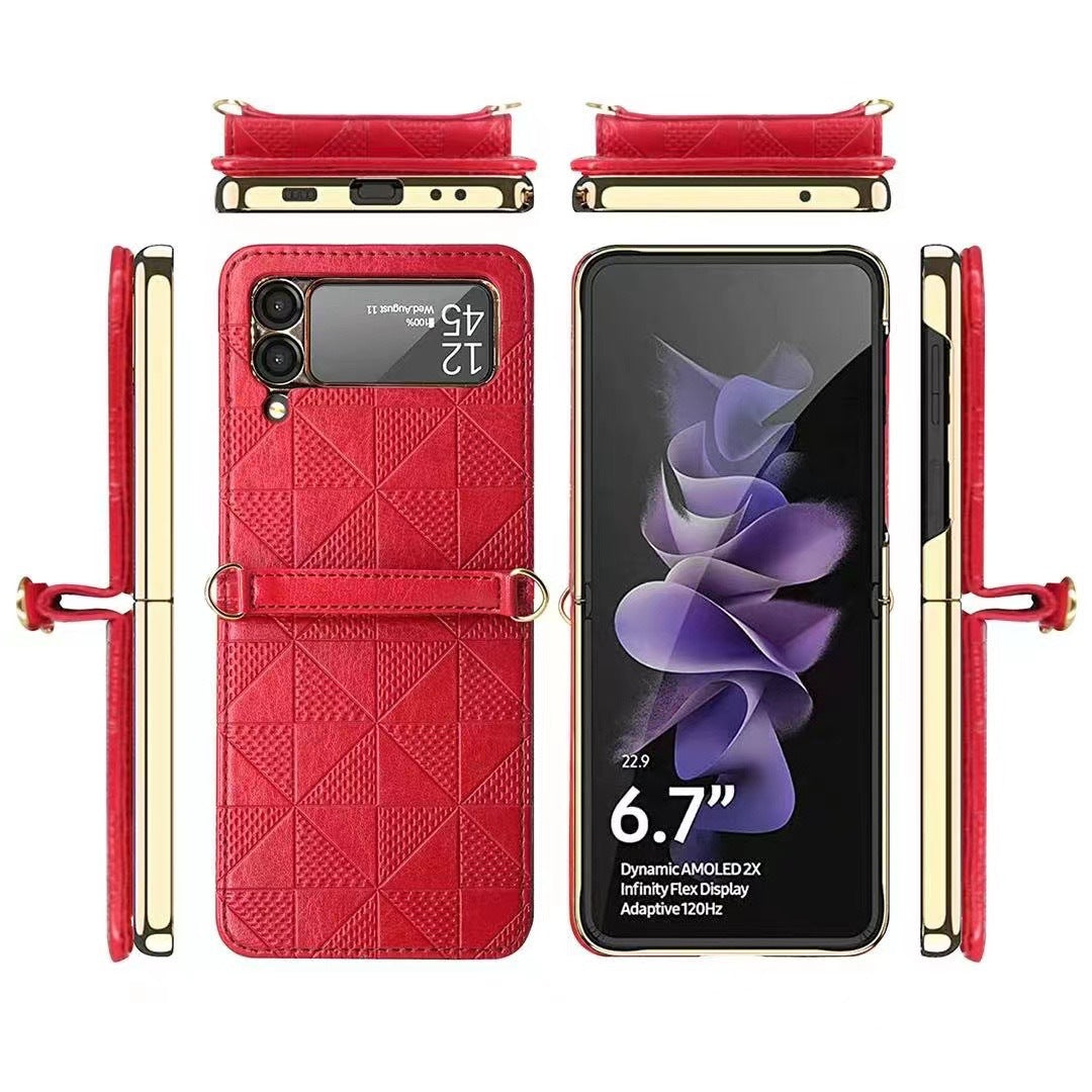 Nouvel étui de téléphone à chaîne pliable pour Samsung Galaxy Z Flip 3 5G
