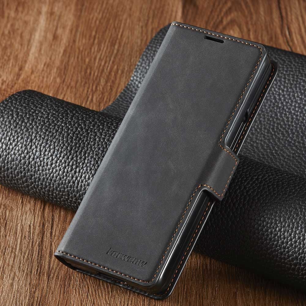 Étui portefeuille à rabat en cuir de luxe pour Samsung Galaxy Z Fold3 5G