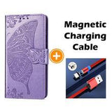 Luxury Embossed Butterfly Leather Wallet Flip Case For Samsung A21S