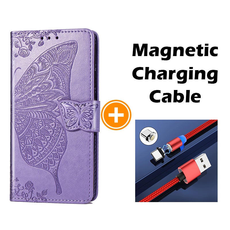Luxury Embossed Butterfly Leather Wallet Flip Cover for LG Stylo 5
