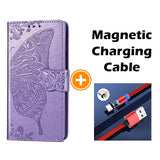 Luxury Embossed Butterfly Leather Wallet Flip Cover for LG Stylo 5