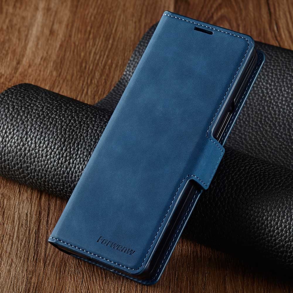 Étui portefeuille à rabat en cuir de luxe pour Samsung Galaxy Z Fold3 5G
