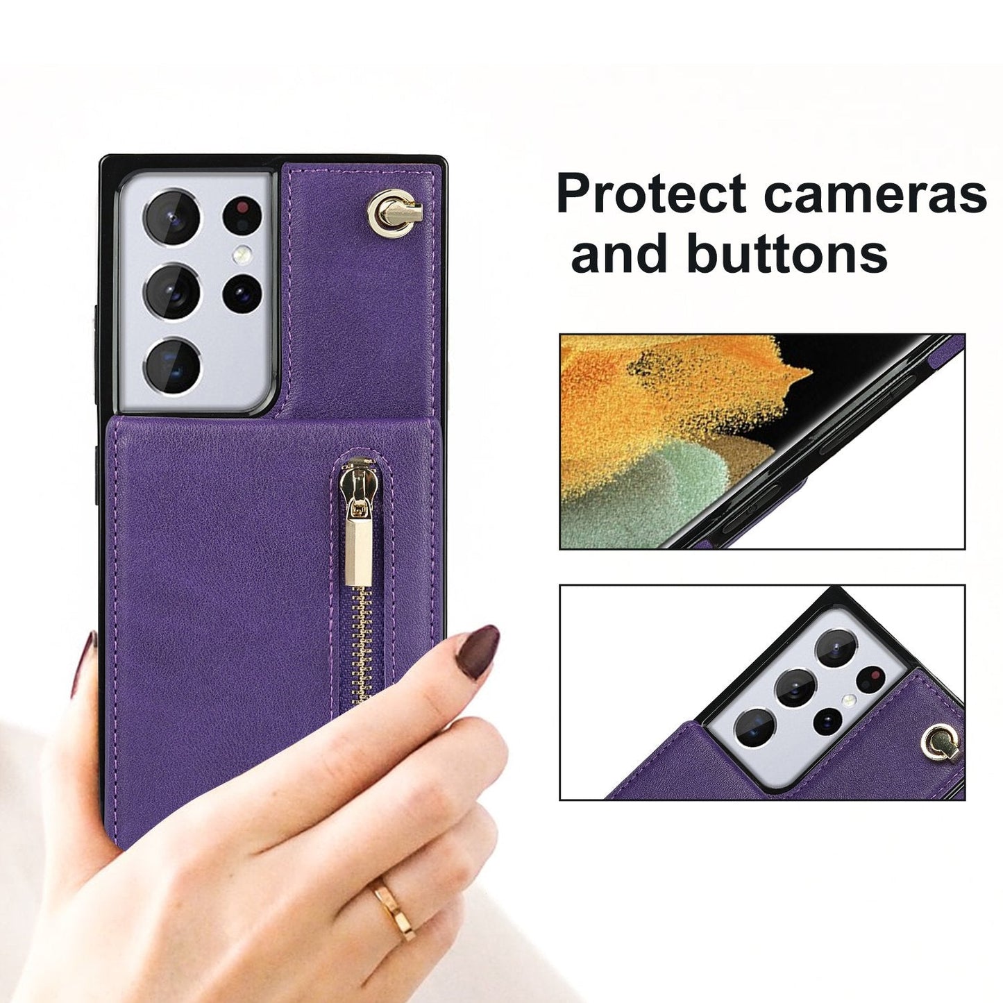 New Crossbody Zipper Wallet Phone Case For Samsung