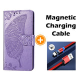 Luxury Embossed Butterfly Leather Wallet Flip Case For Samsung A01 (EU)