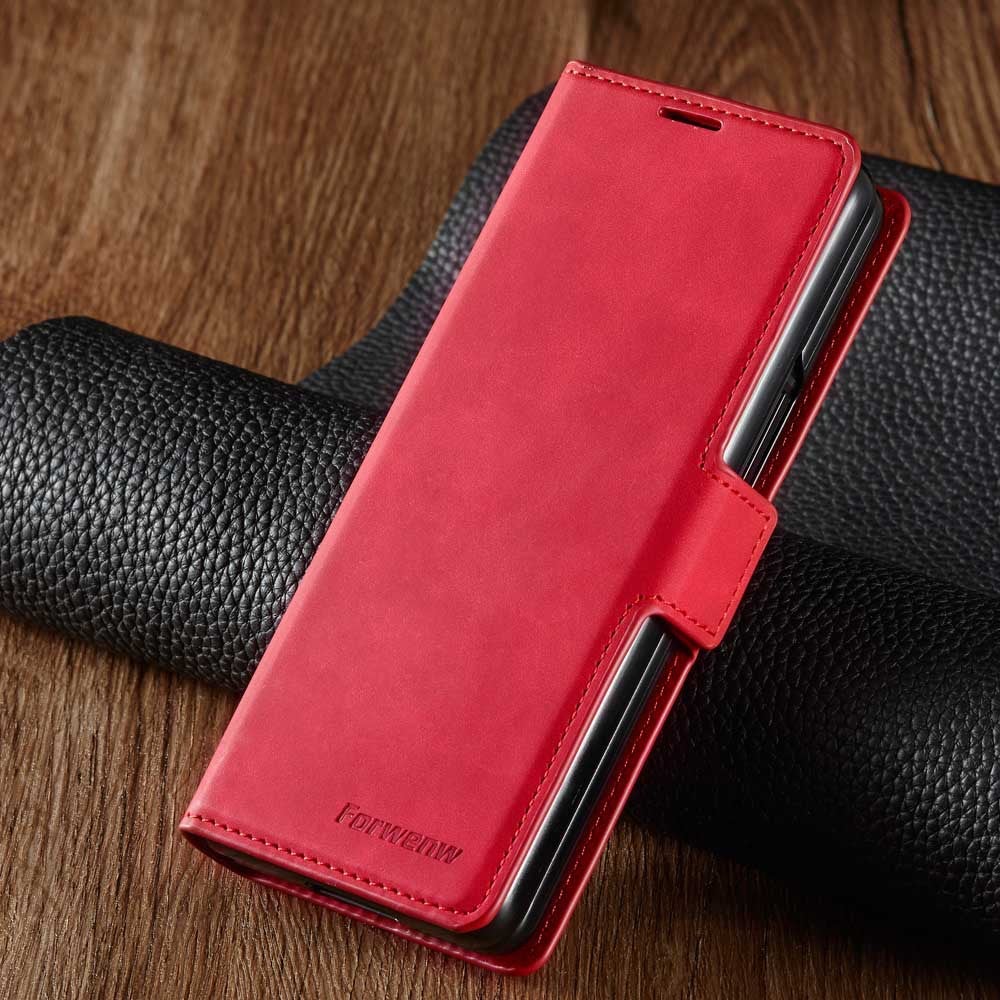Étui portefeuille à rabat en cuir de luxe pour Samsung Galaxy Z Fold3 5G