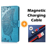 Luxury Embossed Butterfly Leather Wallet Flip Case For Samsung A01 (EU)
