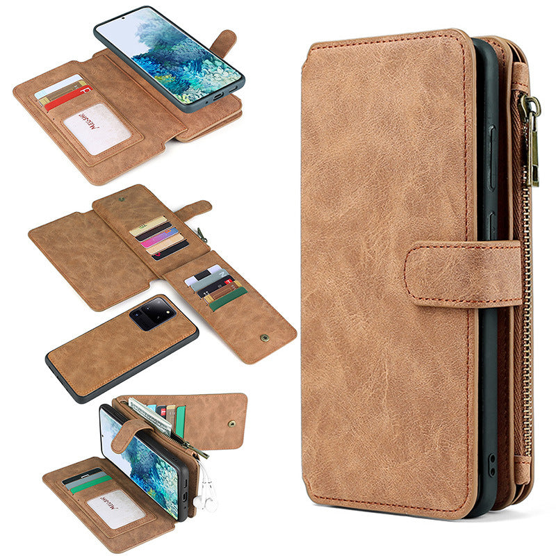 Multifunctional Magnetic Card Wallet Phone Case For Samsung A Series