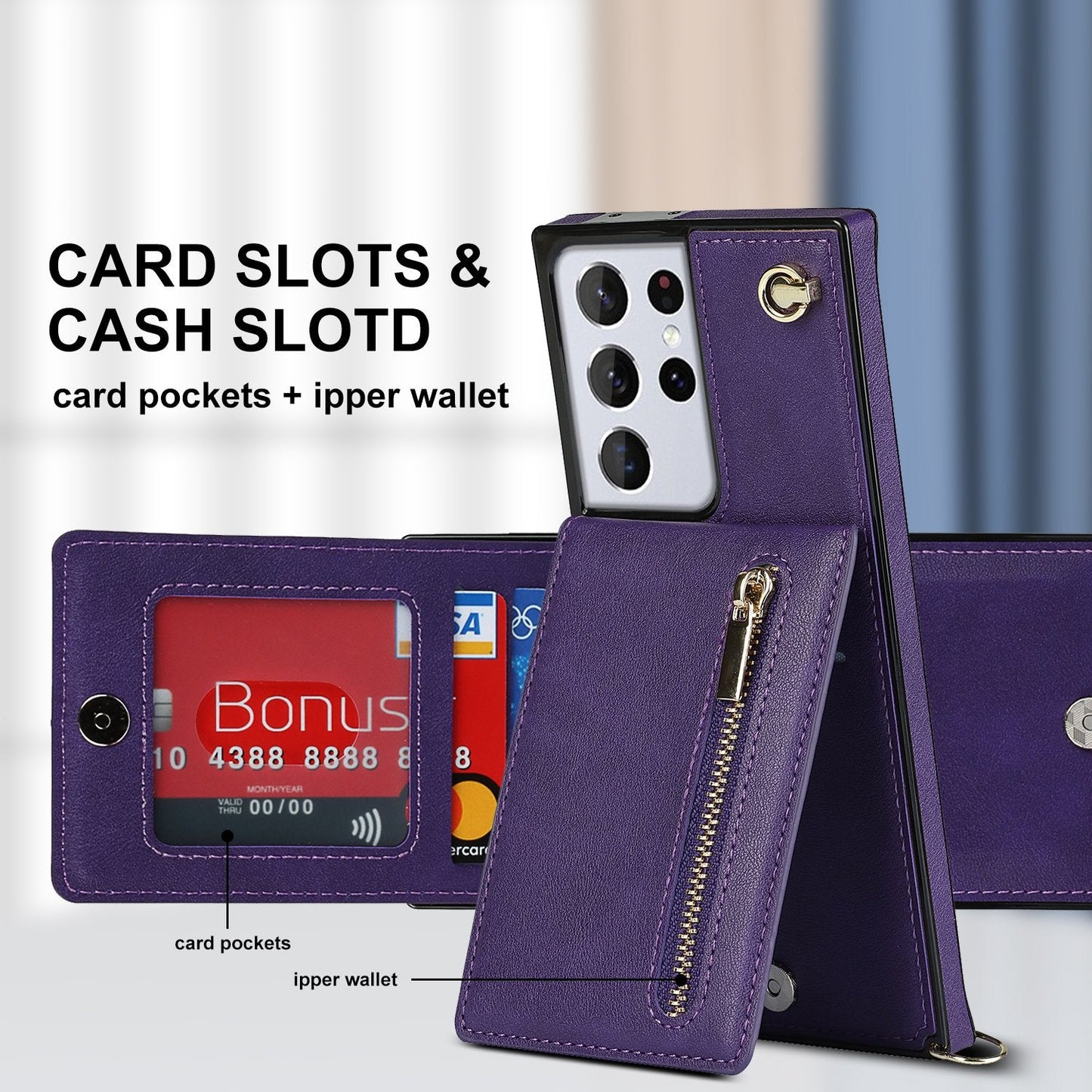 New Crossbody Zipper Wallet Phone Case For Samsung