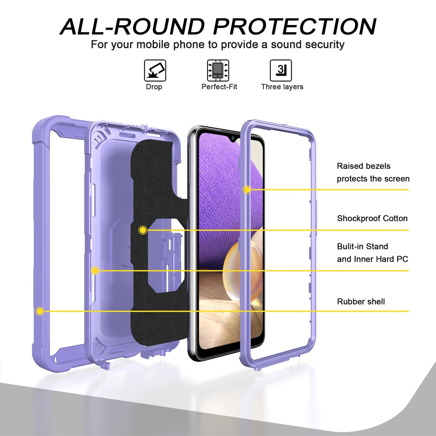Coque antichoc avec support pour Samsung A52 5G