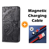 Luxury Embossed Butterfly Leather Wallet Flip Case For Samsung A01 (EU)