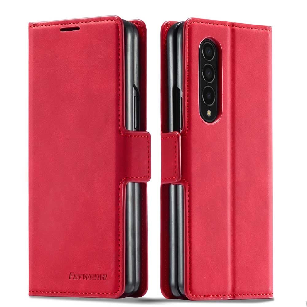 Étui portefeuille à rabat en cuir de luxe pour Samsung Galaxy Z Fold3 5G