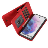 Luxury Skin Feel Multi-card Zipper Leather Case For Samsung Series