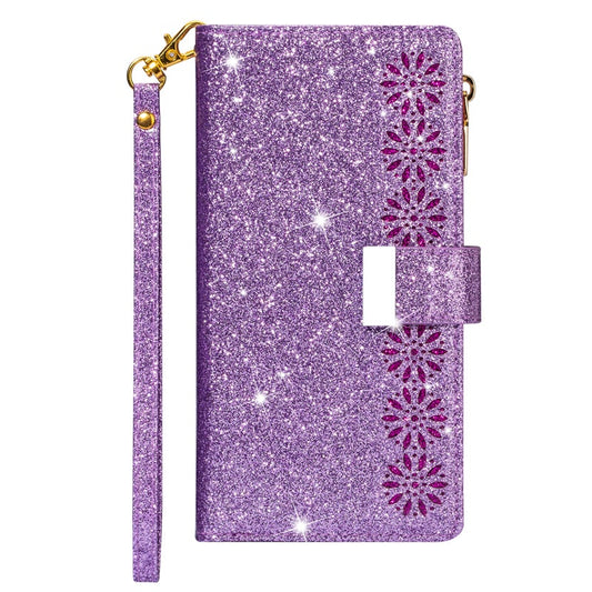Étui à Rabat en Cuir Scintillant Fille Bling pour Samsung Note20/Note20 5G