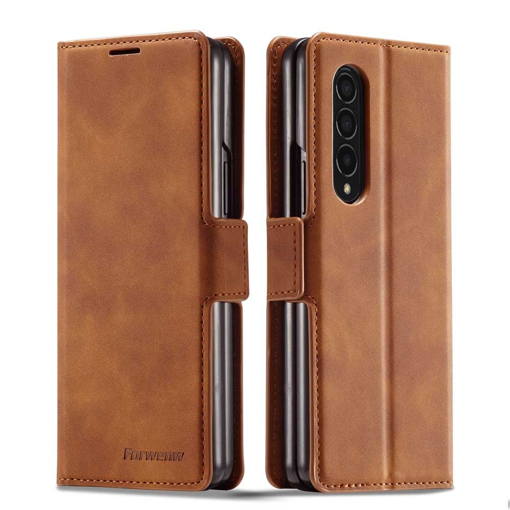 Étui portefeuille à rabat en cuir de luxe pour Samsung Galaxy Z Fold3 5G