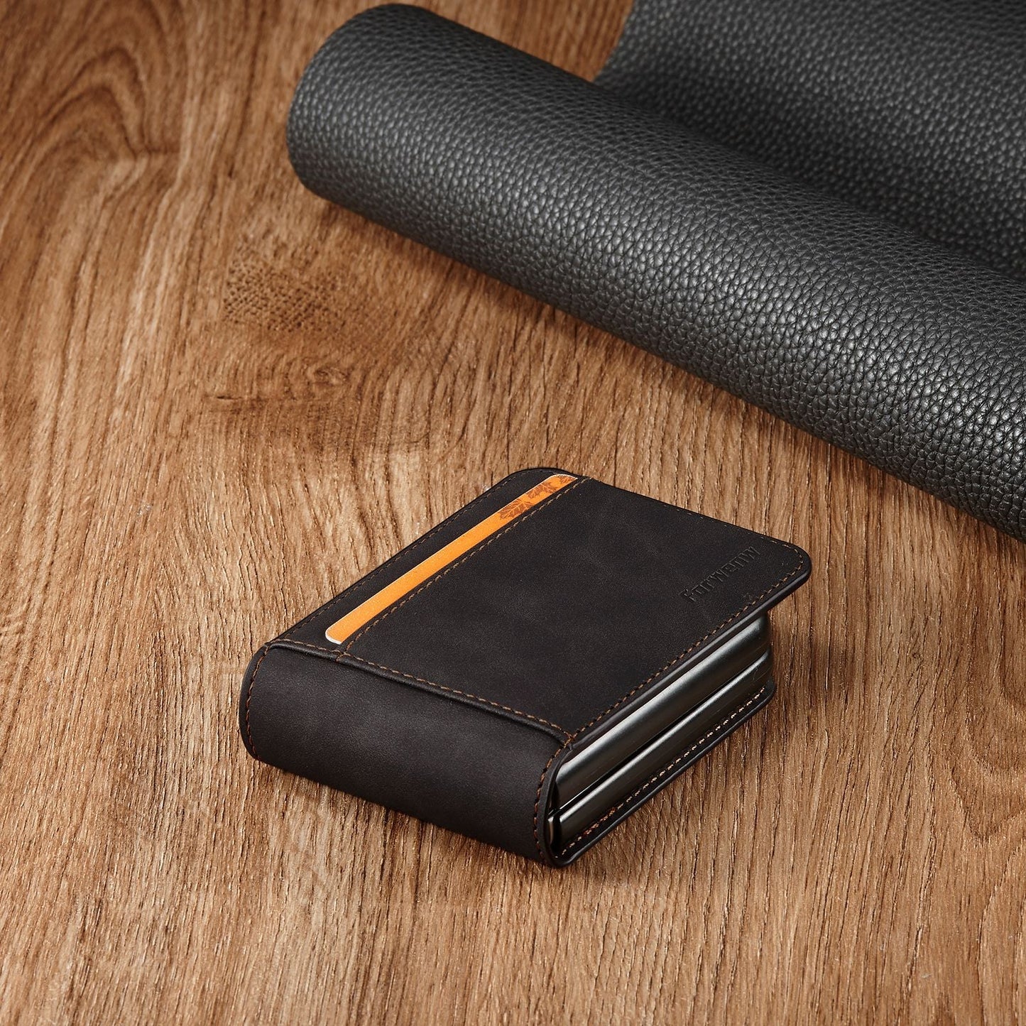 Étui portefeuille à rabat en cuir de luxe pour Samsung Galaxy Z Flip3 5G