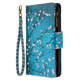 Large Capacity Painted Zipper Leather Case For Samsung S21FE