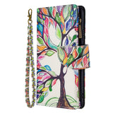 Large Capacity Painted Zipper Leather Case For iPhone 13 Series