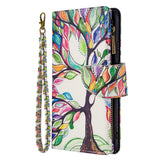 Large Capacity Painted Zipper Leather Case For Samsung S21FE