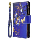 Large Capacity Painted Zipper Leather Case For Samsung S21FE