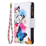 Large Capacity Painted Zipper Leather Case For Samsung S21FE