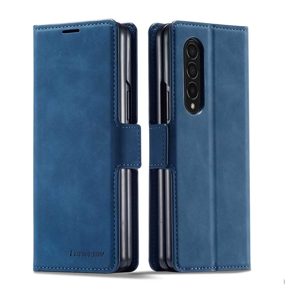 Étui portefeuille à rabat en cuir de luxe pour Samsung Galaxy Z Fold3 5G