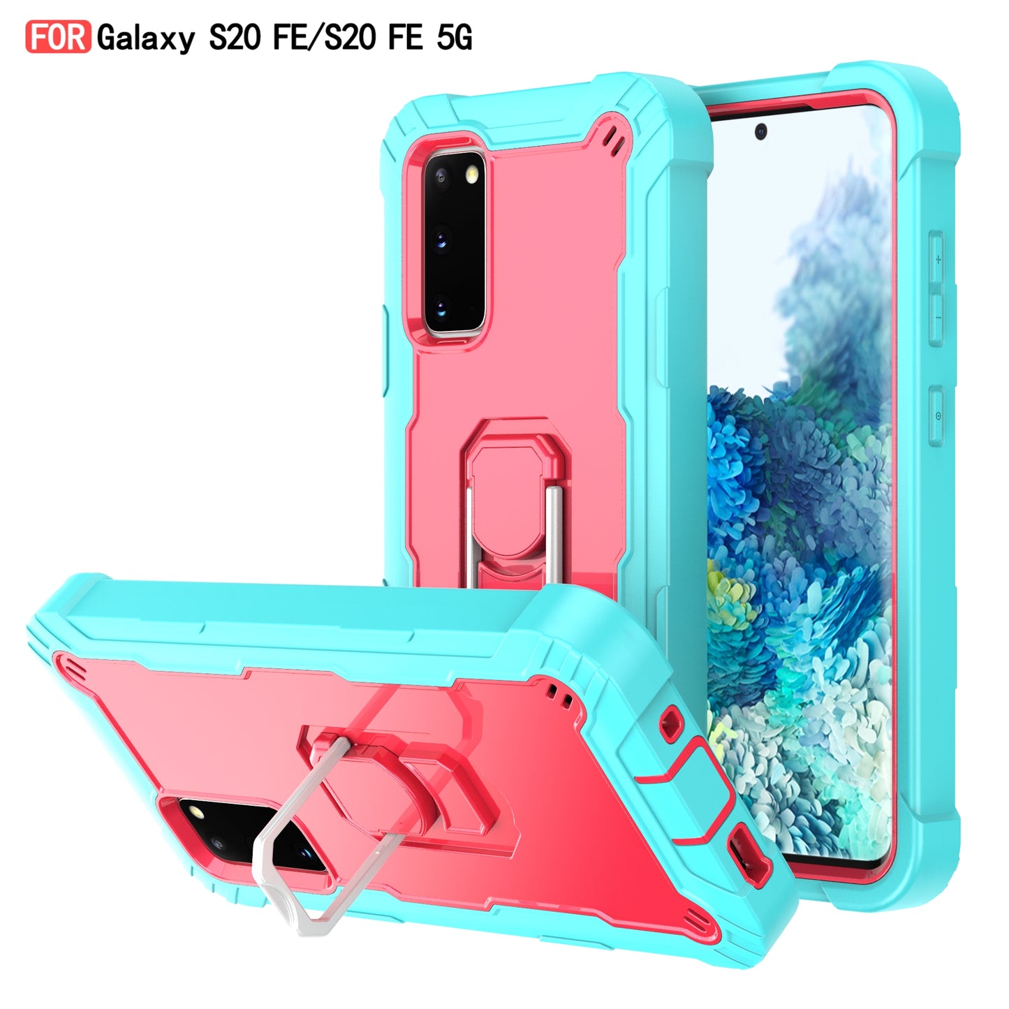 Coque antichoc avec support en métal pour Samsung S20FE 4G/5G