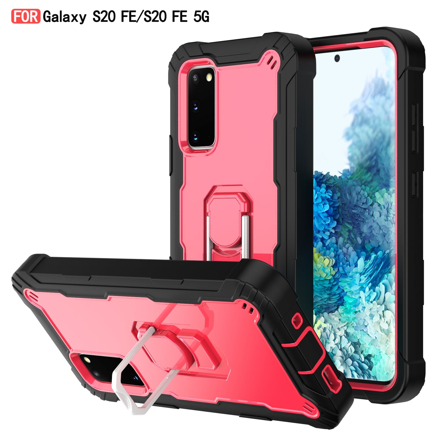 Coque antichoc avec support en métal pour Samsung S20FE 4G/5G