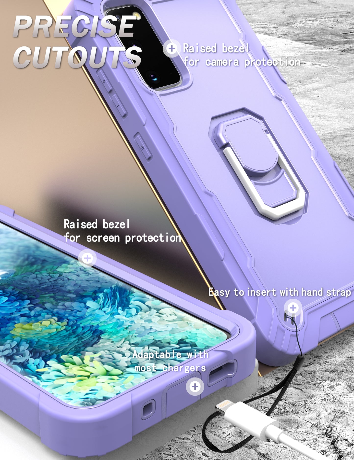 Coque antichoc avec support en métal pour Samsung S20FE 4G/5G