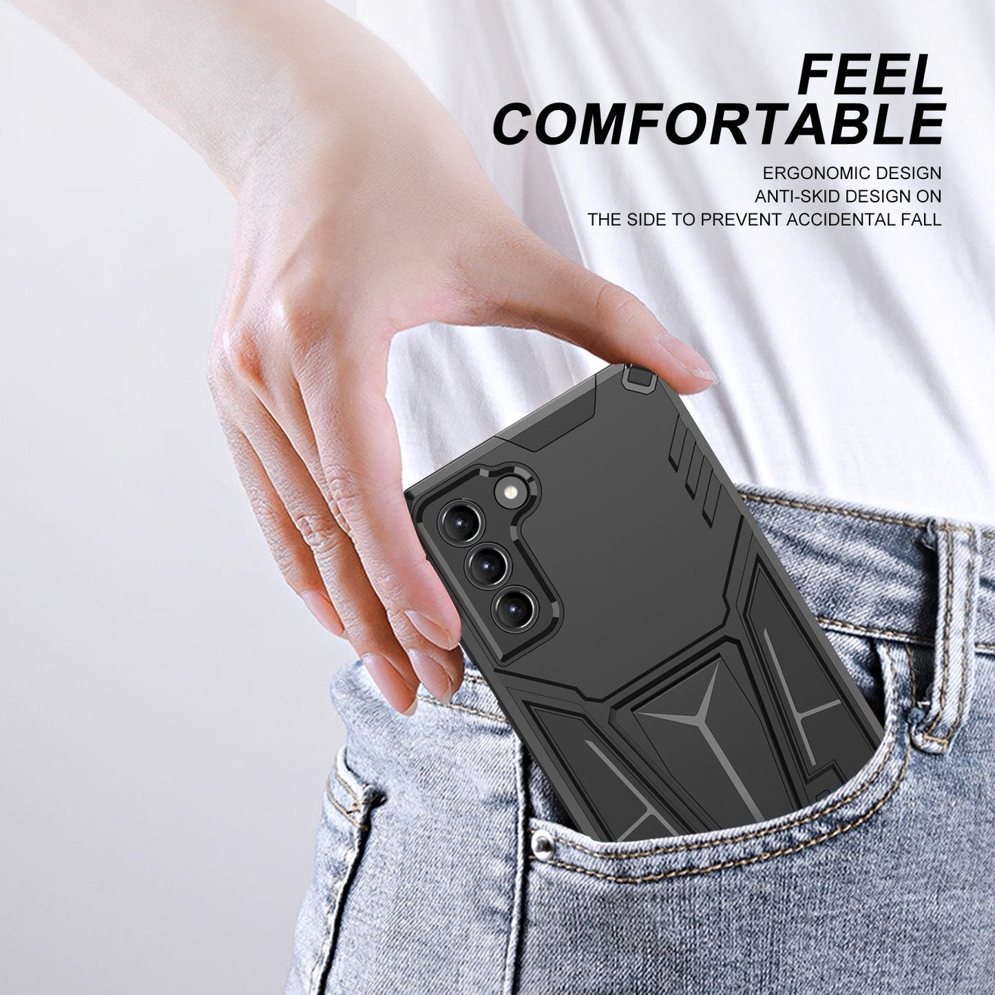 New Extraordinary Armor Bracket Magnetic Phone Case For Samsung S21FE