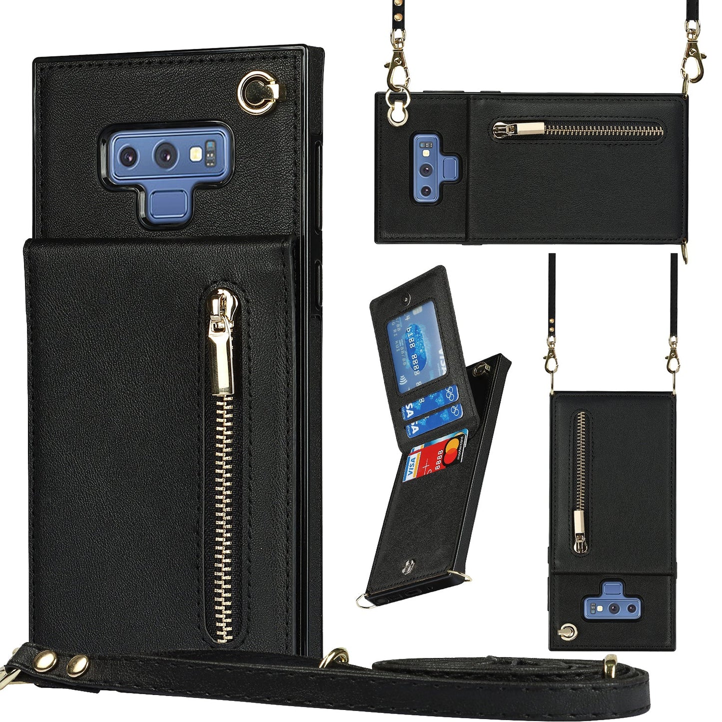 New Crossbody Zipper Wallet Phone Case For Samsung Note9