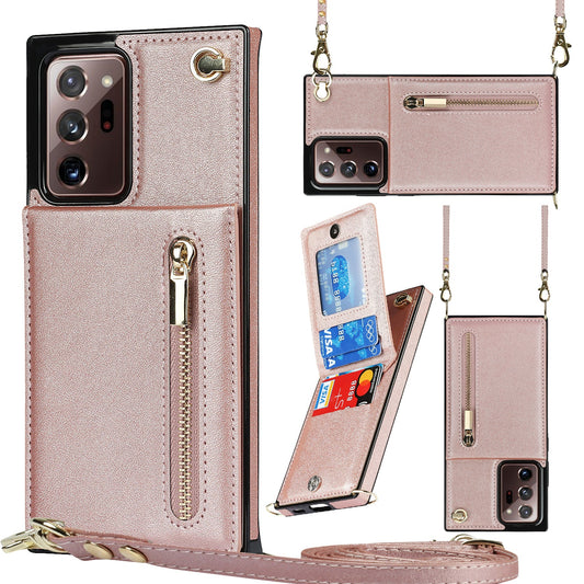 New Crossbody Zipper Wallet Phone Case For Samsung Note20 Ultra