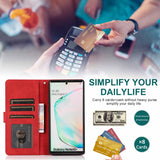 Luxury Skin Feel Multi-card Zipper Leather Case For Samsung Note10 Plus