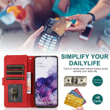 Luxury Skin Feel Multi-card Zipper Leather Case For Samsung S20