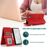 Luxury Skin Feel Multi-card Zipper Leather Case For Samsung Note10 Plus