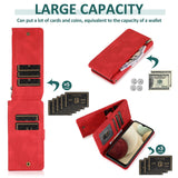 Luxury Skin Feel Multi-card Zipper Leather Case For Samsung A12