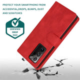 Luxury Skin Feel Multi-card Zipper Leather Case For Samsung Note20 Ultra