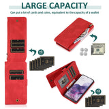 Luxury Skin Feel Multi-card Zipper Leather Case For Samsung S20