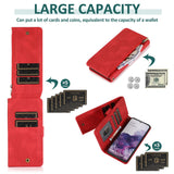 Luxury Skin Feel Multi-card Zipper Leather Case For Samsung S20 Plus