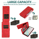 Luxury Skin Feel Multi-card Zipper Leather Case For Samsung Note10 Plus
