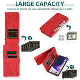 Luxury Skin Feel Multi-card Zipper Leather Case For Samsung Note20 Ultra