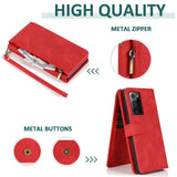 Luxury Skin Feel Multi-card Zipper Leather Case For Samsung Note20 Ultra