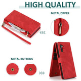Luxury Skin Feel Multi-card Zipper Leather Case For Samsung Note10
