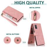 Luxury Skin Feel Multi-card Zipper Leather Case For Samsung A51