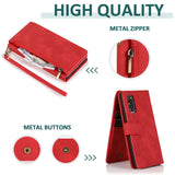 Luxury Skin Feel Multi-card Zipper Leather Case For Samsung S20