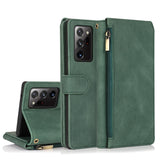 Luxury Skin Feel Multi-card Zipper Leather Case For Samsung Note20 Ultra