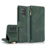 Luxury Skin Feel Multi-card Zipper Leather Case For Samsung S20 Plus